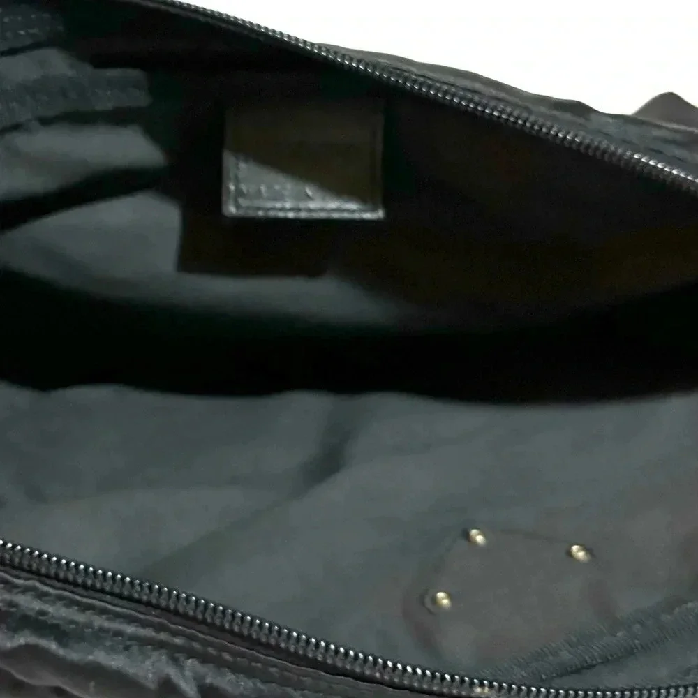 Prada black nylon oblong mini pouch clutch make up bag